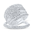 Eternal Love 10kt White Gold His Hers Round Diamond Cluster Wedding Set - Splendid Jewellery