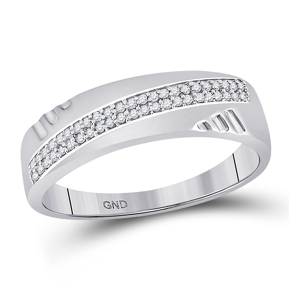 Eternal Love 10kt White Gold His Hers Round Diamond Cluster Wedding Set - Splendid Jewellery