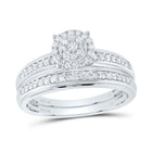 Eternal Love 10kt White Gold His Hers Round Diamond Halo Matching Wedding Set 1/2 Cttw - Alternate view 3 from Splendid Jewellery
