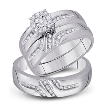 Load image into Gallery viewer, Eternal Love 10kt White Gold His Hers Round Diamond Solitaire Matching Wedding Set 1/3 Cttw - Splendid Jewellery