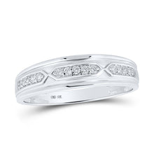 Load image into Gallery viewer, Eternal Love 10kt White Gold His Hers Round Diamond Square Matching Wedding Set 1/2 Cttw - Alternate view 2 from Splendid Jewellery