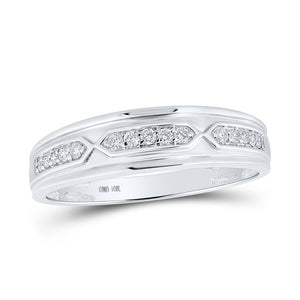 Eternal Love 10kt White Gold His Hers Round Diamond Square Matching Wedding Set 1/2 Cttw - Splendid Jewellery