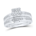 Eternal Love 10kt White Gold His Hers Round Diamond Square Matching Wedding Set 1/2 Cttw - Alternate view 3 from Splendid Jewellery