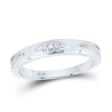 Load image into Gallery viewer, Eternal Love 10kt White Gold His Hers Round Diamond Square Matching Wedding Set 1/3 Cttw - Alternate view 2 from Splendid Jewellery
