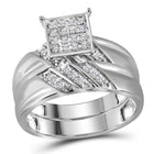 Eternal Love 10kt White Gold His Hers Round Diamond Square Matching Wedding Set - Alternate view 4 from Splendid Jewellery