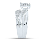 Eternal Love 10kt White Gold His Hers Round Diamond Square Matching Wedding Set 5/8 Cttw - Alternate view 2 from Splendid Jewellery