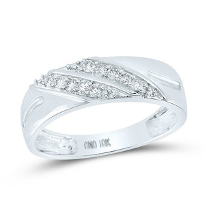 Eternal Love 10kt White Gold His Hers Round Diamond Square Matching Wedding Set 5/8 Cttw - Splendid Jewellery