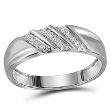 Load image into Gallery viewer, Eternal Love 10kt White Gold His Hers Round Diamond Square Matching Wedding Set - Alternate view 3 from Splendid Jewellery
