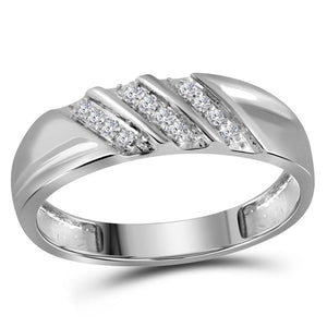 Eternal Love 10kt White Gold His Hers Round Diamond Square Matching Wedding Set - Splendid Jewellery