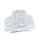 Eternal Love 10kt White Gold His Hers Round Diamond Square Matching Wedding Set - Alternate view 3 from Splendid Jewellery