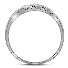 Eternal Love 10kt White Gold His Hers Round Diamond Square Matching Wedding Set - Alternate view 1 from Splendid Jewellery