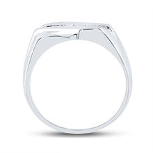 Load image into Gallery viewer, Eternal Love 10kt White Gold Mens Round Diamond Wedding Band Ring 1/8 Cttw - A Timeless Symbol of Commitment Side View from Splendid Jewellery