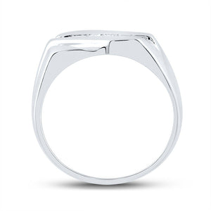 Eternal Love 10kt White Gold Mens Round Diamond Wedding Band Ring 1/8 Cttw - A Timeless Symbol of Commitment - Splendid Jewellery