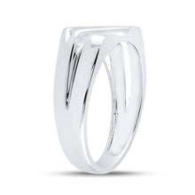 Load image into Gallery viewer, Eternal Love 10kt White Gold Mens Round Diamond Wedding Band Ring 1/8 Cttw - A Timeless Symbol of Commitment Side View 2 from Splendid Jewellery