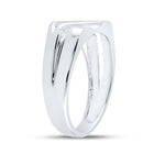 Eternal Love 10kt White Gold Mens Round Diamond Wedding Band Ring 1/8 Cttw - A Timeless Symbol of Commitment Side View 2 from Splendid Jewellery