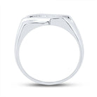 Eternal Love 10kt White Gold Mens Round Diamond Wedding Band Ring 1/8 Cttw - A Timeless Symbol of Commitment - Splendid Jewellery