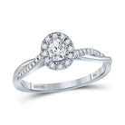 Eternal Love 10kt White Gold Oval Diamond Halo Bridal Wedding Engagement Ring 1/3 Cttw by Splendid Jewellery - Splendid Jewellery