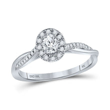 Load image into Gallery viewer, Eternal Love 10kt White Gold Oval Diamond Halo Bridal Wedding Engagement Ring 1/3 Cttw by Splendid Jewellery - Splendid Jewellery