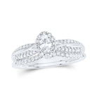 Eternal Love 10kt White Gold Oval Diamond Halo Bridal Wedding Ring Band Set 1/2 Cttw - Splendid Jewellery