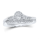 Eternal Love 10kt White Gold Oval Diamond Halo Bridal Wedding Ring Band Set - Splendid Jewellery