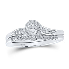 Load image into Gallery viewer, Eternal Love 10kt White Gold Oval Diamond Halo Bridal Wedding Ring Band Set - Splendid Jewellery