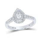 Eternal Love 10kt White Gold Pear Diamond Halo Bridal Wedding Engagement Ring - Splendid Jewellery