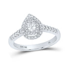 Eternal Love 10kt White Gold Pear Diamond Halo Bridal Wedding Engagement Ring - Splendid Jewellery