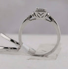 Eternal Love 10kt White Gold Princess Diamond 3-Piece Bridal Wedding Ring Band Set 1/4 Cttw Side View from Splendid Jewellery