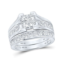 Load image into Gallery viewer, Eternal Love 10kt White Gold Princess Diamond Bridal Wedding Ring Band Set 2 Cttw - Splendid Jewellery
