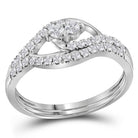 Eternal Love 10kt White Gold Round Diamond 2 - Stone Bridal Wedding Ring Band Set 1/2 Cttw - Splendid Jewellery