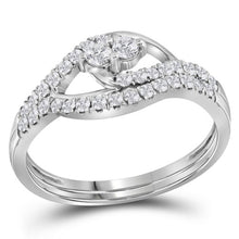 Load image into Gallery viewer, Eternal Love 10kt White Gold Round Diamond 2 - Stone Bridal Wedding Ring Band Set 1/2 Cttw - Splendid Jewellery
