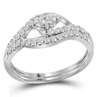 Eternal Love 10kt White Gold Round Diamond 2 - Stone Bridal Wedding Ring Band Set 1/2 Cttw - Splendid Jewellery