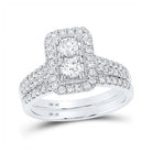 Eternal Love 10kt White Gold Round Diamond 2 - Stone Bridal Wedding Ring Band Set - Splendid Jewellery
