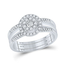 Load image into Gallery viewer, Eternal Love 10kt White Gold Round Diamond 3 - Piece Bridal Wedding Ring Band Set 1/2 Cttw - Splendid Jewellery