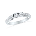 Eternal Love 10kt White Gold Round Diamond 3 - stone Bridal Wedding Engagement Ring - Splendid Jewellery