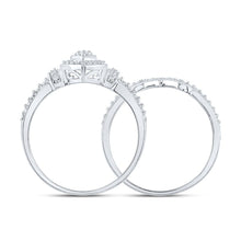 Load image into Gallery viewer, Eternal Love 10kt White Gold Round Diamond Bridal Wedding Ring Band Set - Splendid Jewellery