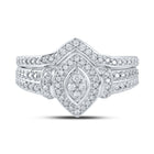 Eternal Love 10kt White Gold Round Diamond Bridal Wedding Ring Band Set - Alternate view 4 from Splendid Jewellery