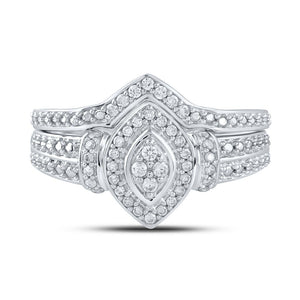 Eternal Love 10kt White Gold Round Diamond Bridal Wedding Ring Band Set - Splendid Jewellery