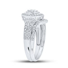 Eternal Love 10kt White Gold Round Diamond Bridal Wedding Ring Band Set - Alternate view 3 from Splendid Jewellery