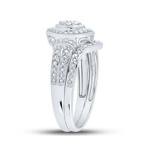 Eternal Love 10kt White Gold Round Diamond Bridal Wedding Ring Band Set - Splendid Jewellery