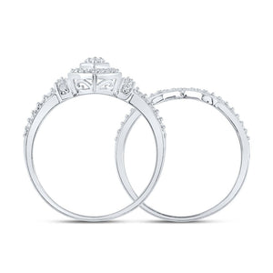 Eternal Love 10kt White Gold Round Diamond Bridal Wedding Ring Band Set - Splendid Jewellery