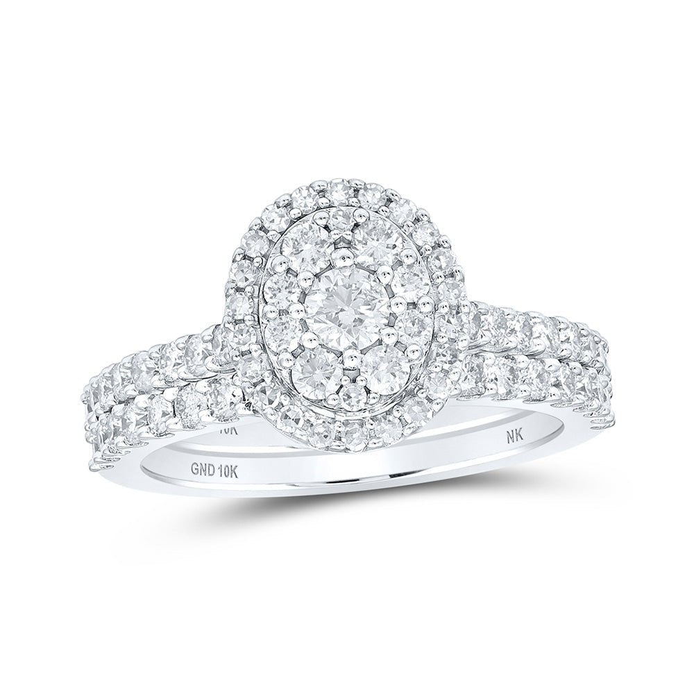 Eternal Love 10kt White Gold Round Diamond Bridal Wedding Ring Band Set - Splendid Jewellery