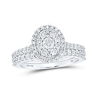 Eternal Love 10kt White Gold Round Diamond Bridal Wedding Ring Band Set - Splendid Jewellery