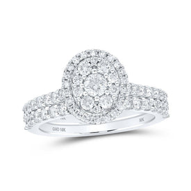Eternal Love 10kt White Gold Round Diamond Bridal Wedding Ring Band Set - Splendid Jewellery