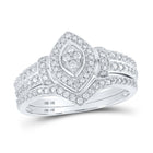 Eternal Love 10kt White Gold Round Diamond Bridal Wedding Ring Band Set - Alternate view 1 from Splendid Jewellery