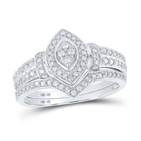 Eternal Love 10kt White Gold Round Diamond Bridal Wedding Ring Band Set - Alternate view 1 from Splendid Jewellery