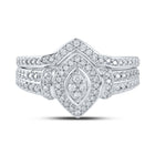 Eternal Love 10kt White Gold Round Diamond Bridal Wedding Ring Band Set - Splendid Jewellery