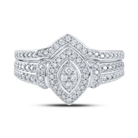 Eternal Love 10kt White Gold Round Diamond Bridal Wedding Ring Band Set - Splendid Jewellery