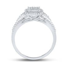 Load image into Gallery viewer, Eternal Love 10kt White Gold Round Diamond Cluster Bridal Wedding Engagement Ring 1/10 Cttw - Splendid Jewellery