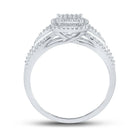 Eternal Love 10kt White Gold Round Diamond Cluster Bridal Wedding Engagement Ring 1/10 Cttw - Splendid Jewellery